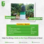 Artesian Well with water tank in Benin